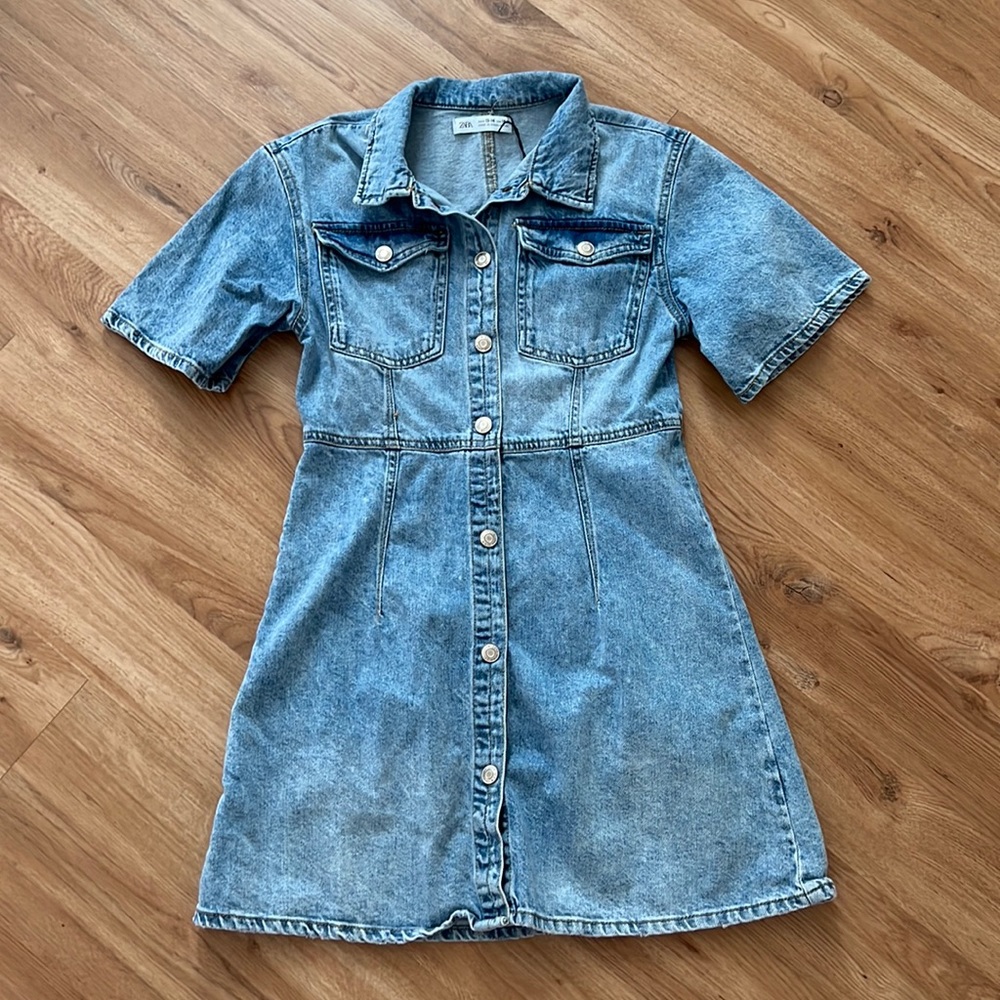 Blue jean denim dress